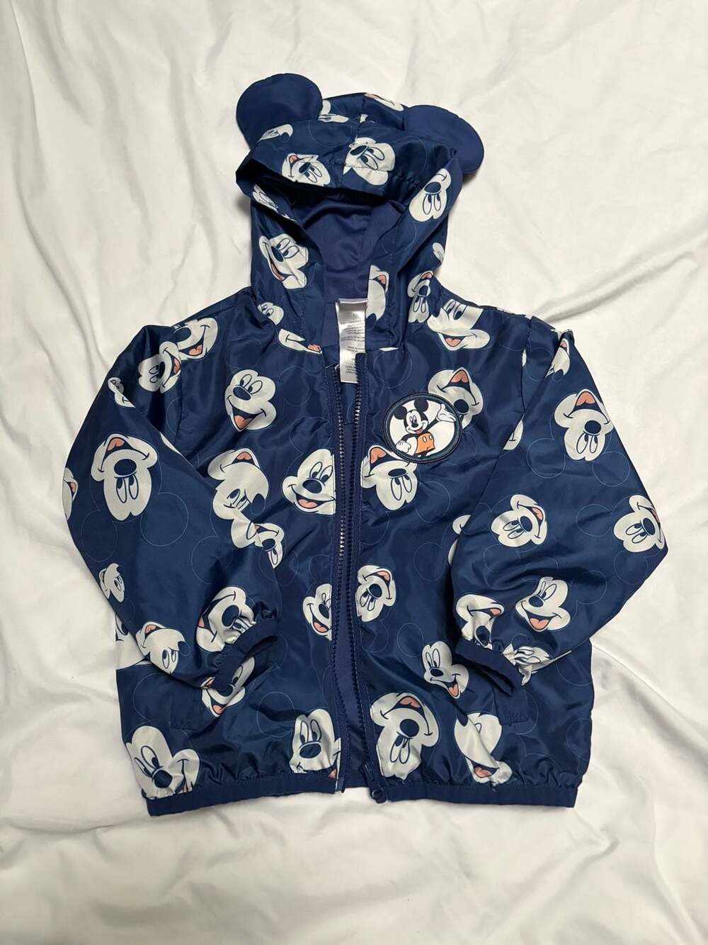 Disney Mickey Mouse Hooded Windbreaker Jacket Size 4